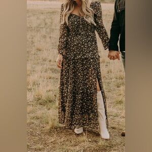 Astr Lovestruck Floral Halter Maxi Dress Size M